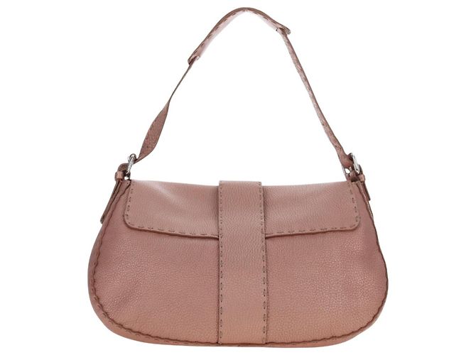 FENDI Celeria Baguette Shoulder Bag Leather Pink Silver - vista 2