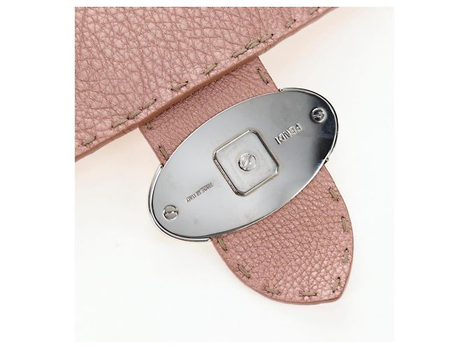 FENDI Celeria Baguette Shoulder Bag Leather Pink Silver - vista 20