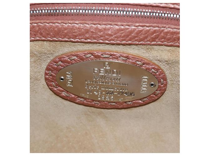 FENDI Celeria Baguette Shoulder Bag Leather Pink Silver - vista 21