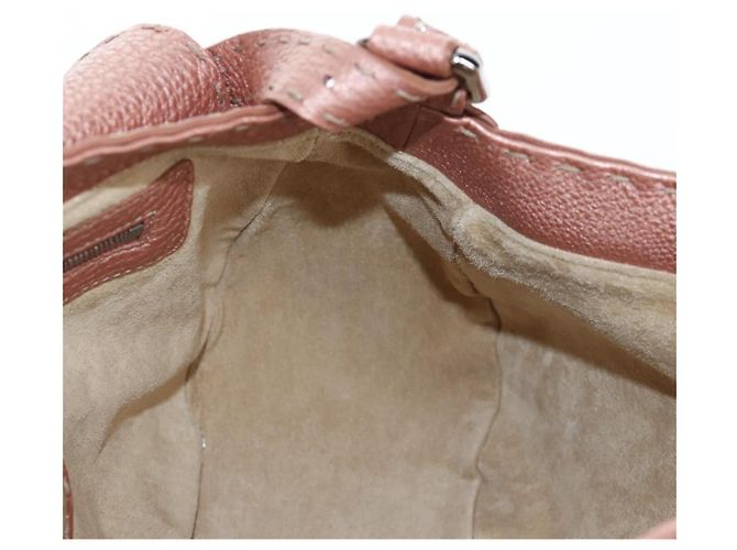 FENDI Celeria Baguette Shoulder Bag Leather Pink Silver - vista 23