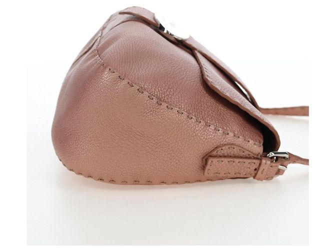 FENDI Celeria Baguette Shoulder Bag Leather Pink Silver - vista 4