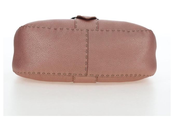 FENDI Celeria Baguette Shoulder Bag Leather Pink Silver - vista 5