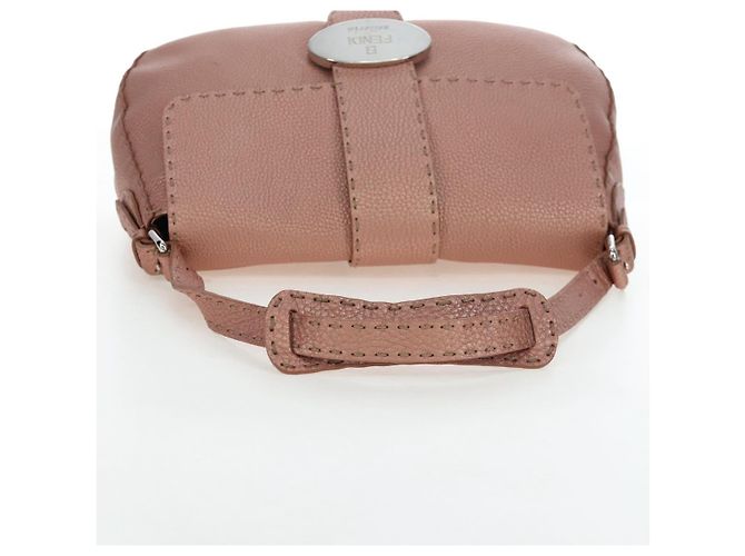 FENDI Celeria Baguette Shoulder Bag Leather Pink Silver - vista 7