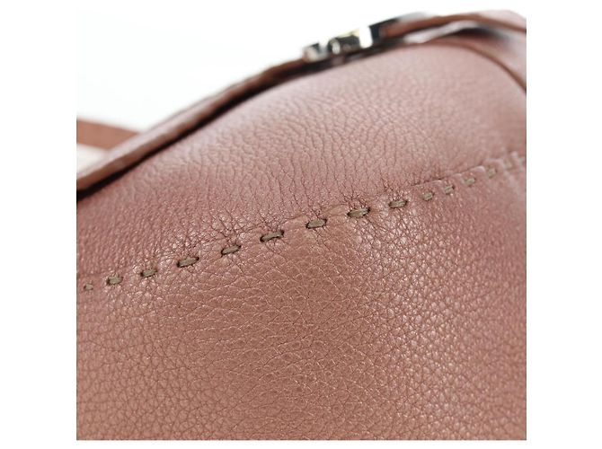 FENDI Celeria Baguette Shoulder Bag Leather Pink Silver - vista 9