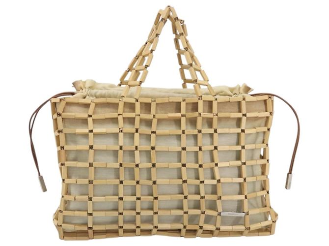 Salvatore Ferragamo Hand Bag Canvas Beige Silver - vista 2