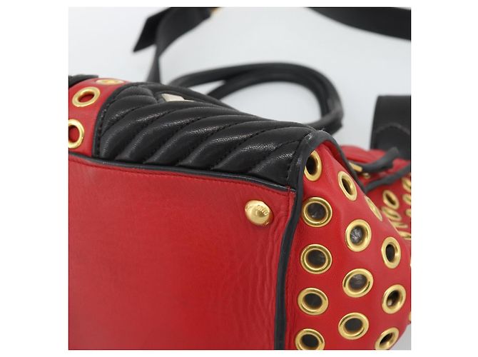 Miu Miu Hand Bag Leather 2way Black Gold Tone - vista 10