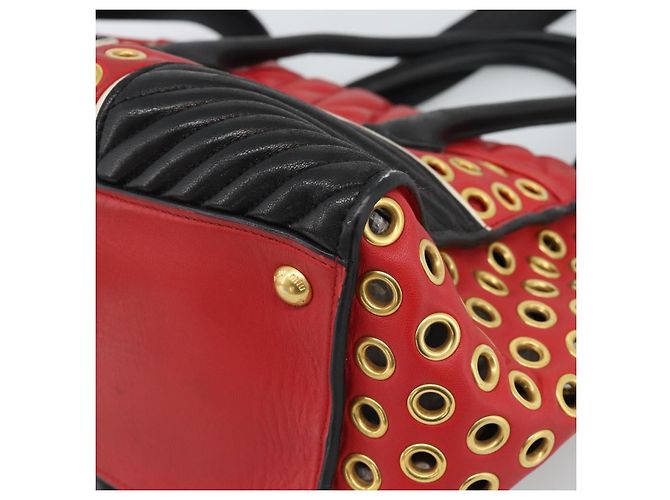 Miu Miu Hand Bag Leather 2way Black Gold Tone - vista 16