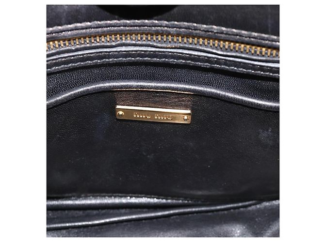 Miu Miu Hand Bag Leather 2way Black Gold Tone - vista 19