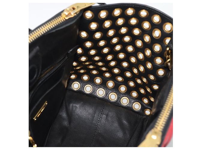 Miu Miu Hand Bag Leather 2way Black Gold Tone - vista 20