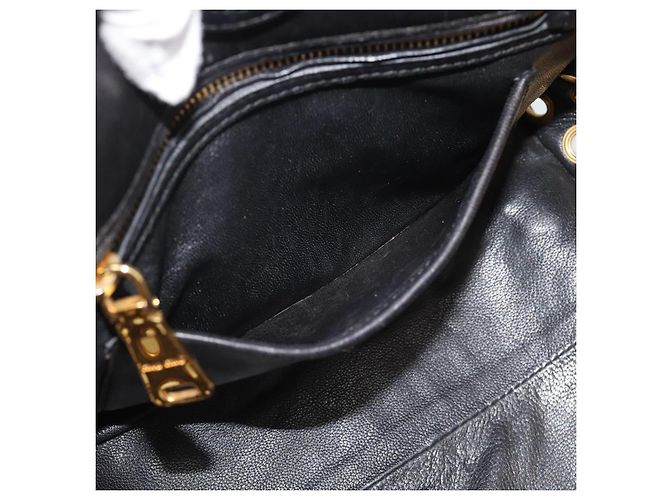 Miu Miu Hand Bag Leather 2way Black Gold Tone - vista 24