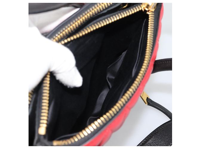 Miu Miu Hand Bag Leather 2way Black Gold Tone - vista 27