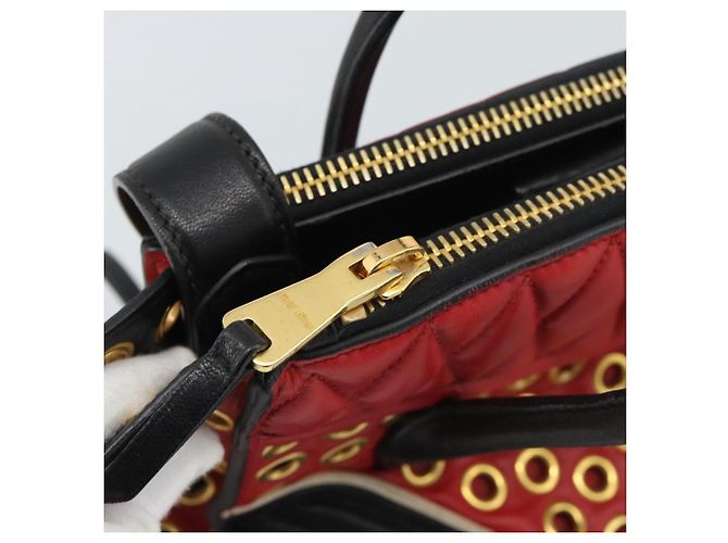Miu Miu Hand Bag Leather 2way Black Gold Tone - vista 28