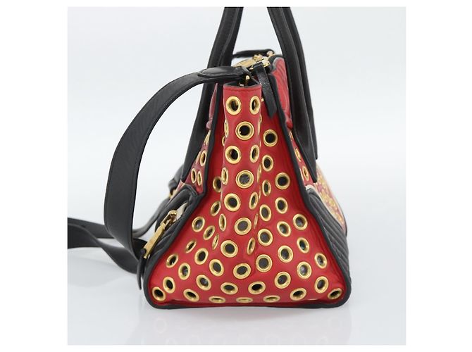 Miu Miu Hand Bag Leather 2way Black Gold Tone - vista 4