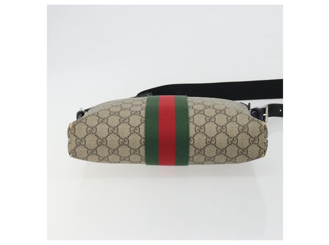 GUCCI GG Supreme Web Sherry Line Shoulder Bag Beige Silver 337111 - vista 9