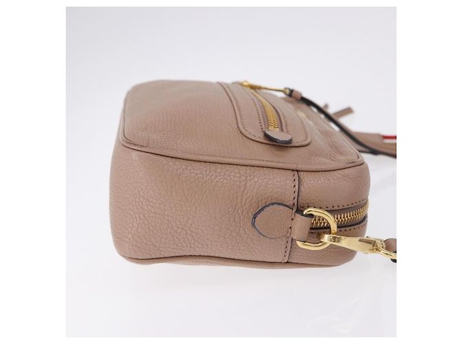 Miu Miu Shoulder Bag Leather Beige Gold - vista 3