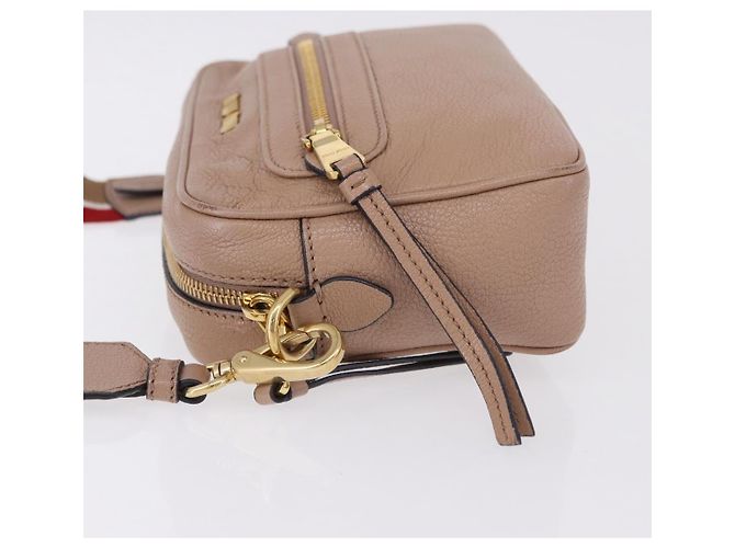Miu Miu Shoulder Bag Leather Beige Gold - vista 4