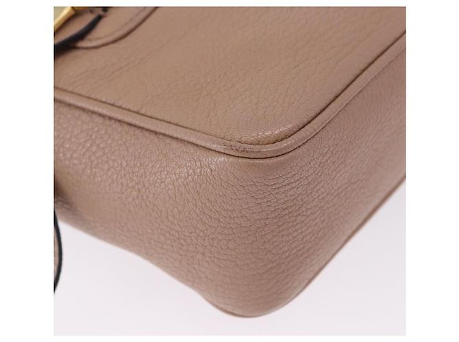 Miu Miu Shoulder Bag Leather Beige Gold - vista 9