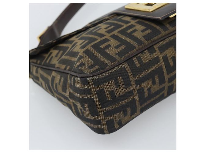 FENDI Zucca Canvas Shoulder Bag Brown Black - vista 14