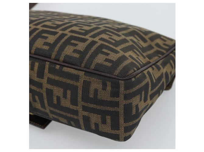 FENDI Zucca Canvas Shoulder Bag Brown Black - vista 15