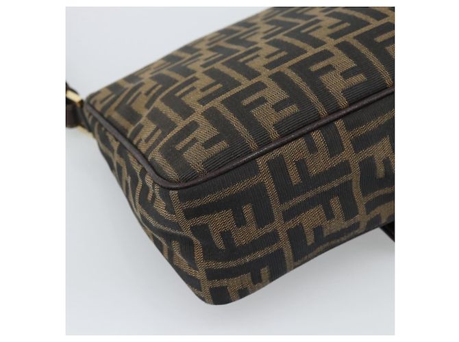FENDI Zucca Canvas Shoulder Bag Brown Black - vista 16