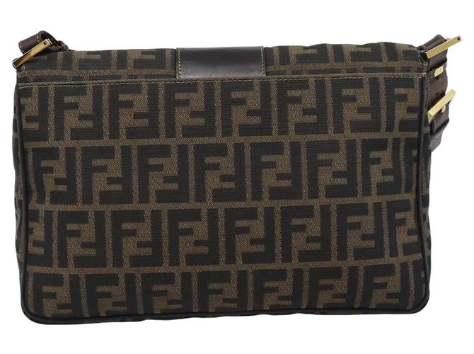 FENDI Zucca Canvas Shoulder Bag Brown Black - vista 2