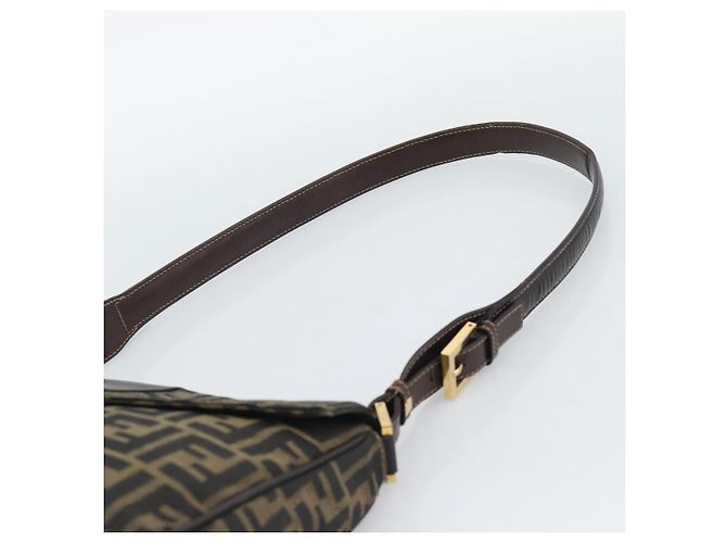 FENDI Zucca Canvas Shoulder Bag Brown Black - vista 8
