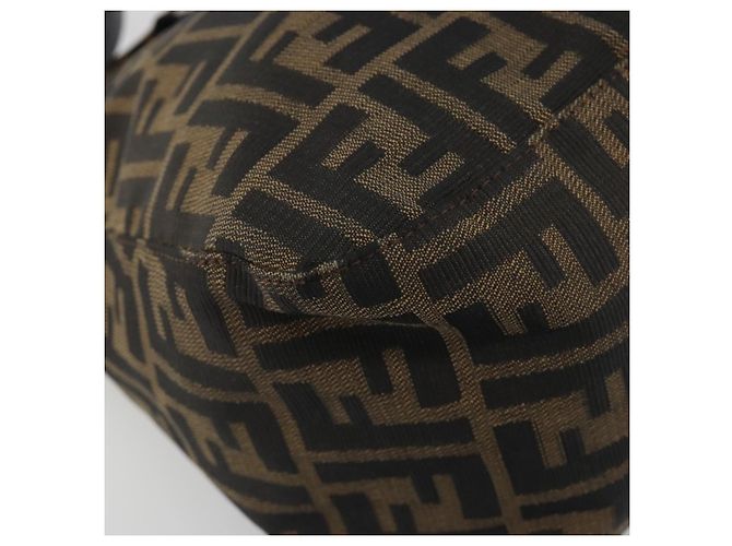FENDI Zucca Canvas Mamma Baguette Shoulder Bag Brown Black - vista 14