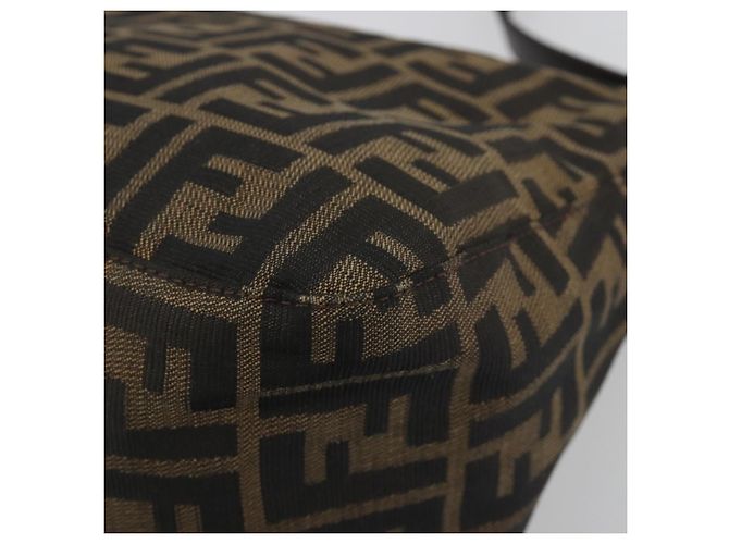 FENDI Zucca Canvas Mamma Baguette Shoulder Bag Brown Black - vista 15