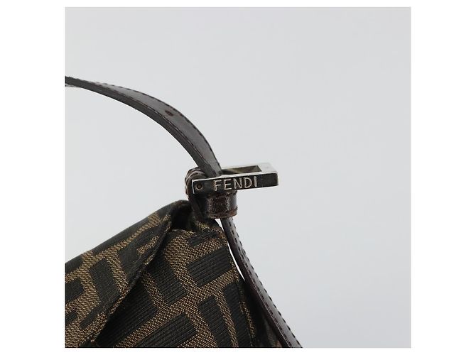 FENDI Zucca Canvas Mamma Baguette Shoulder Bag Brown Black - vista 17