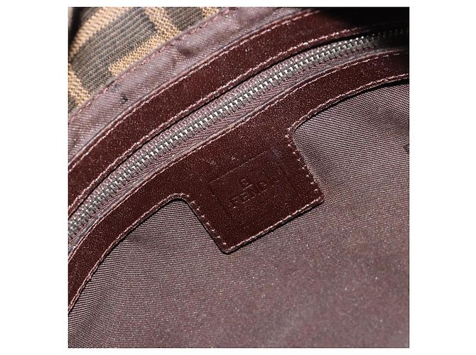 FENDI Zucca Canvas Mamma Baguette Shoulder Bag Brown Black - vista 20