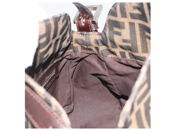 FENDI Zucca Canvas Mamma Baguette Shoulder Bag Brown Black - vista 21