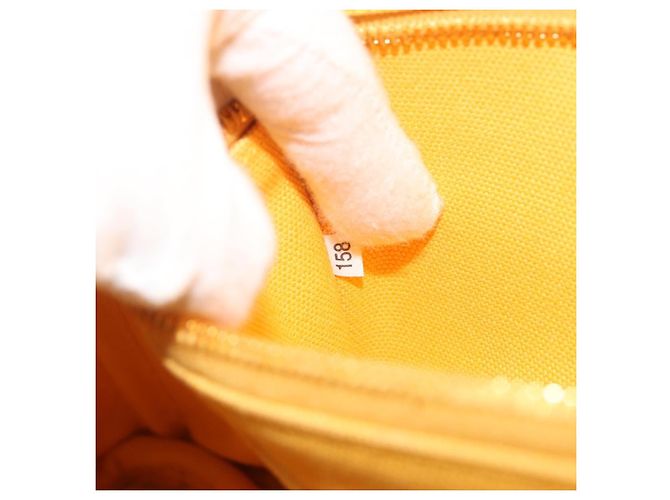 PRADA Canapa M Hand Bag Canvas Yellow Gold - vista 11