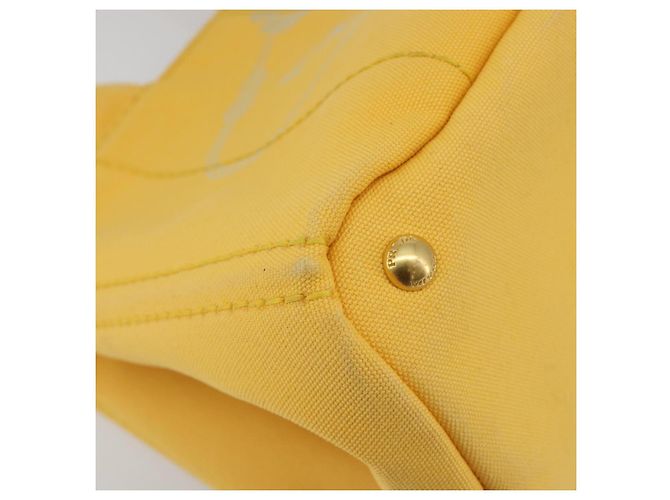 PRADA Canapa M Hand Bag Canvas Yellow Gold - vista 14