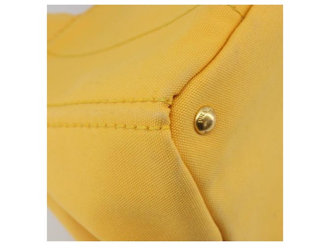 PRADA Canapa M Hand Bag Canvas Yellow Gold - vista 16