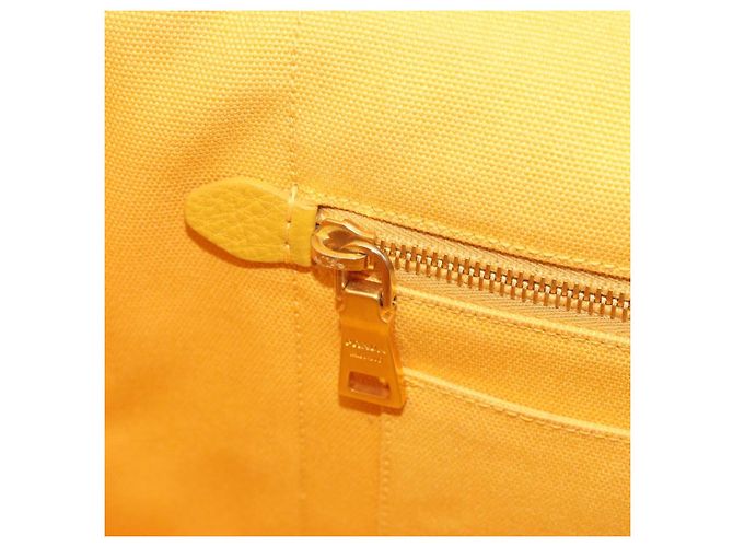 PRADA Canapa M Hand Bag Canvas Yellow Gold - vista 21