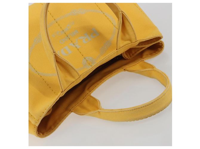 PRADA Canapa M Hand Bag Canvas Yellow Gold - vista 6