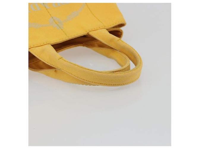 PRADA Canapa M Hand Bag Canvas Yellow Gold - vista 7