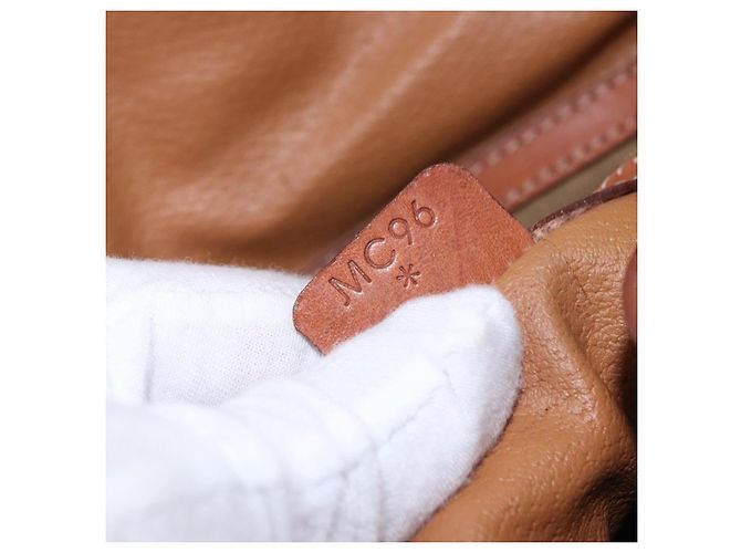 Céline CELINE Macadam Canvas Backpack PVC Leather Brown Gold - vista 12