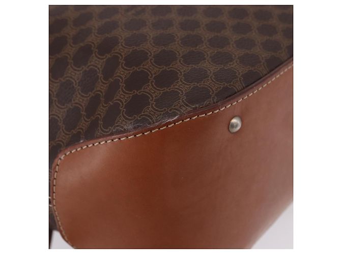 Céline CELINE Macadam Canvas Backpack PVC Leather Brown Gold - vista 15