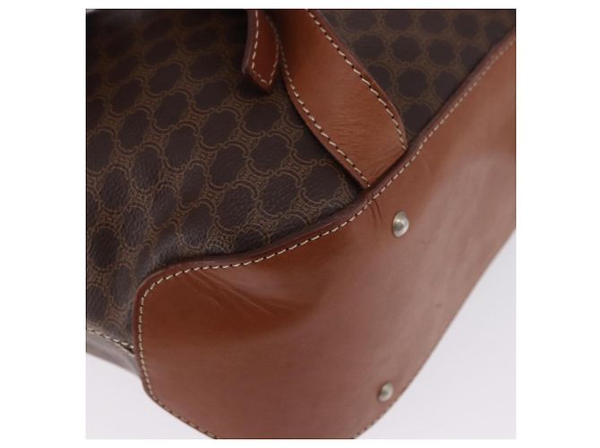 Céline CELINE Macadam Canvas Backpack PVC Leather Brown Gold - vista 17