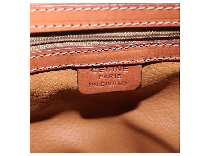 Céline CELINE Macadam Canvas Backpack PVC Leather Brown Gold - vista 23