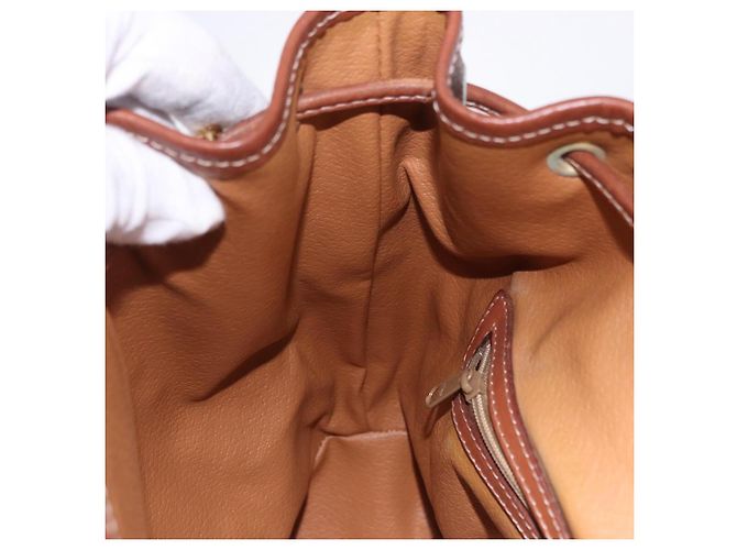 Céline CELINE Macadam Canvas Backpack PVC Leather Brown Gold - vista 25