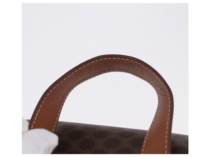 Céline CELINE Macadam Canvas Backpack PVC Leather Brown Gold - vista 8