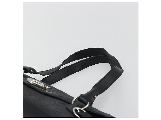Salvatore Ferragamo Gancini Shoulder Bag Leather Black Silver - vista 8