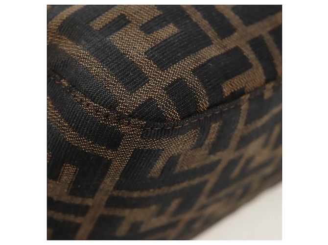 FENDI Zucca Canvas Mamma Baguette Shoulder Bag Brown Black - vista 15