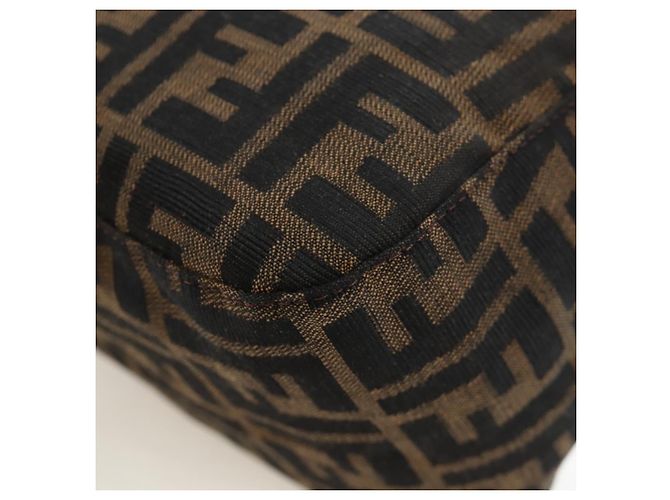 FENDI Zucca Canvas Mamma Baguette Shoulder Bag Brown Black - vista 18