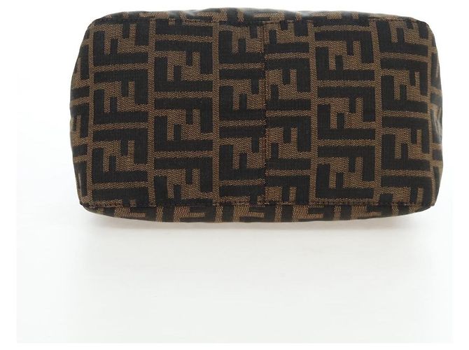 FENDI Zucca Canvas Mamma Baguette Shoulder Bag Brown Black - vista 5