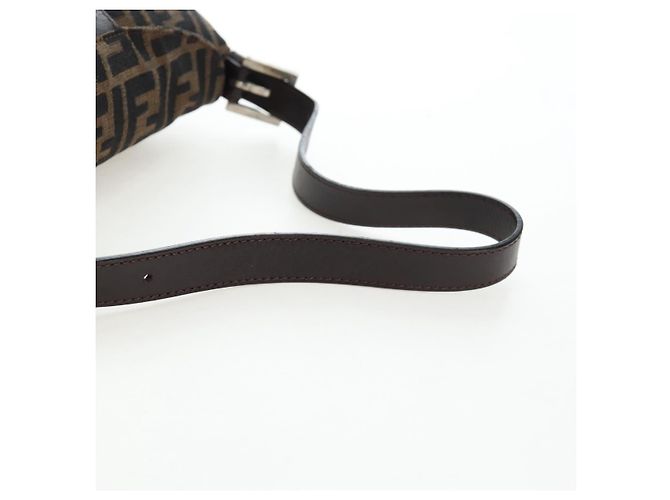 FENDI Zucca Canvas Mamma Baguette Shoulder Bag Brown Black - vista 7