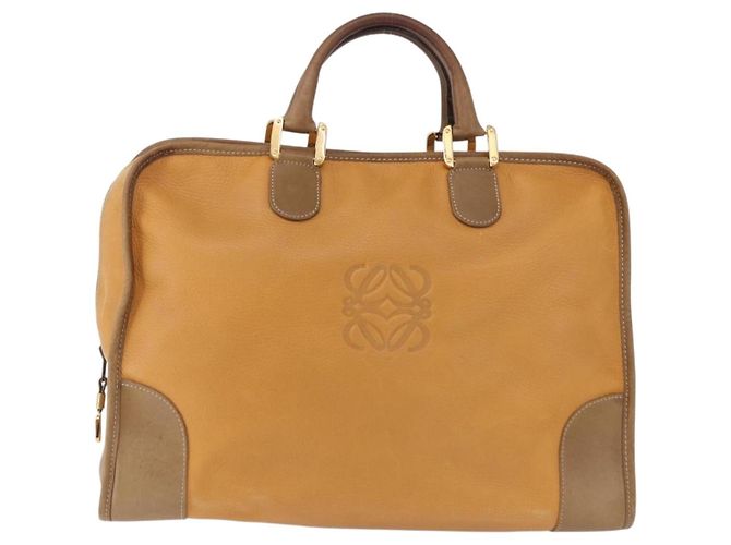 LOEWE Amazona 40 Hand Bag Leather Brown Gold - vista 13