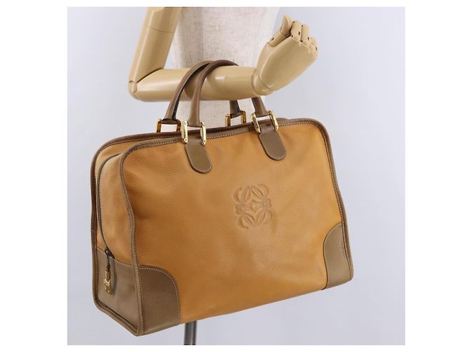 LOEWE Amazona 40 Hand Bag Leather Brown Gold - vista 22